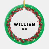 Basketbal Kerstcadeau Keramische Versiering Keramisch Ornament (Achterkant)