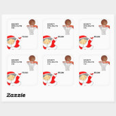 Basketbal Kerstcadeau Labels voor Meisjes (Vel)