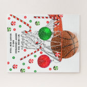 Basketbal Kerstcadeau Legpuzzel (Horizontaal)