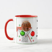Basketbal Kerstcadeau Mok (Links)