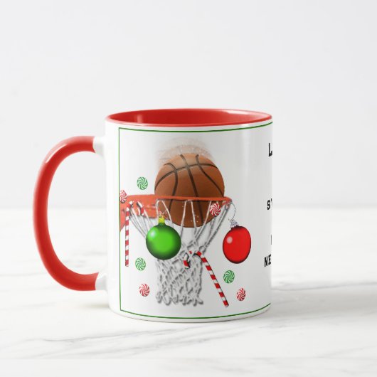 Basketbal Kerstcadeau Mok (Links)