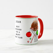 Basketbal Kerstcadeau Mok (Voorkant rechts)