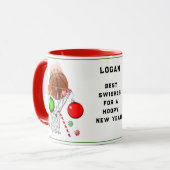Basketbal Kerstcadeau Mok (Voorkant links)