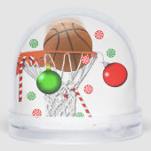 Basketbal Kerstcadeau Sneeuw Wereldbol Sneeuwbol (Achterkant)