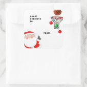 Basketbal Kerstcadeau Tags Vierkante Sticker (Tas)