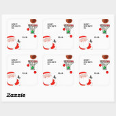 Basketbal Kerstcadeau Tags Vierkante Sticker (Vel)