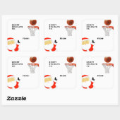 Basketbal Kerstcadeau Tags Vierkante Sticker (Vel)