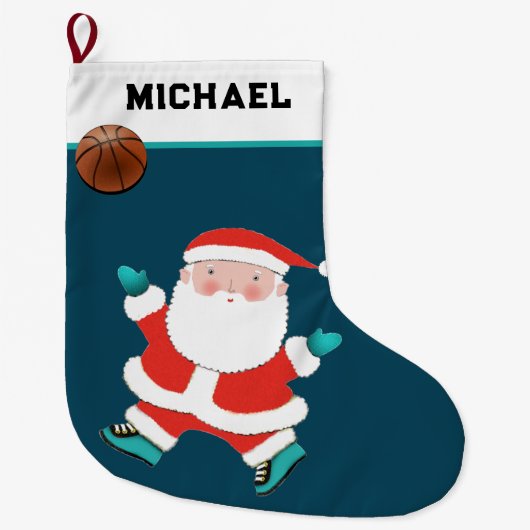 Basketbal Kerstcadeaus Grote Kerstsok (Voorkant)