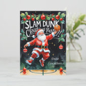 BASKETBAL Kerstfeest aquarel Kaart (Staand voorkant)