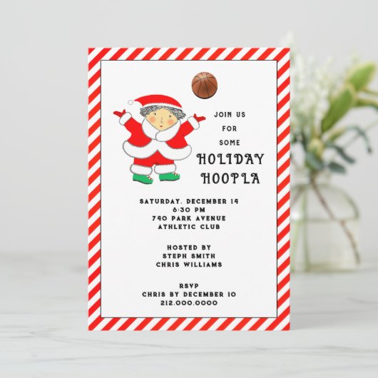 Basketbal Kerstfeest Kaart (Staand voorkant)