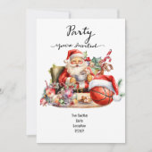 Basketbal kerstfeest met de Kerstman Kaart (Voorkant)