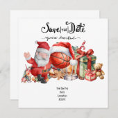 Basketbal kerstfeest met de Kerstman Save The Date (Voorkant / Achterkant)
