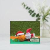 Basketbal kerstkaart met Sinterklaas Briefkaart (Staand voorkant)