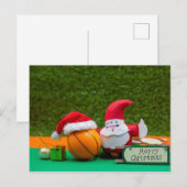 Basketbal kerstkaart met Sinterklaas Briefkaart (Voorkant / Achterkant)