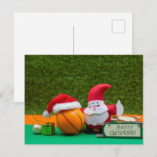 Basketbal kerstkaart met Sinterklaas Briefkaart (Voorkant / Achterkant)