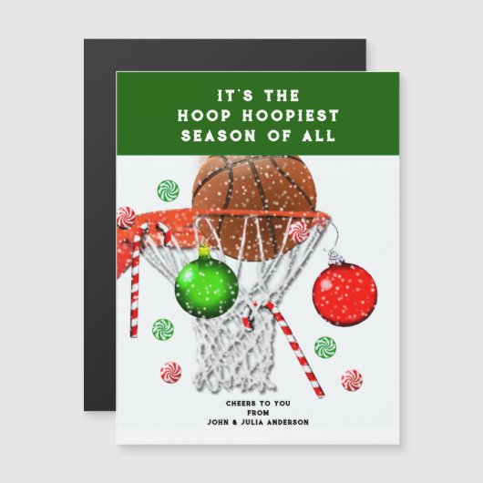 Basketbal kerstkaarten (Voorkant / Achterkant)