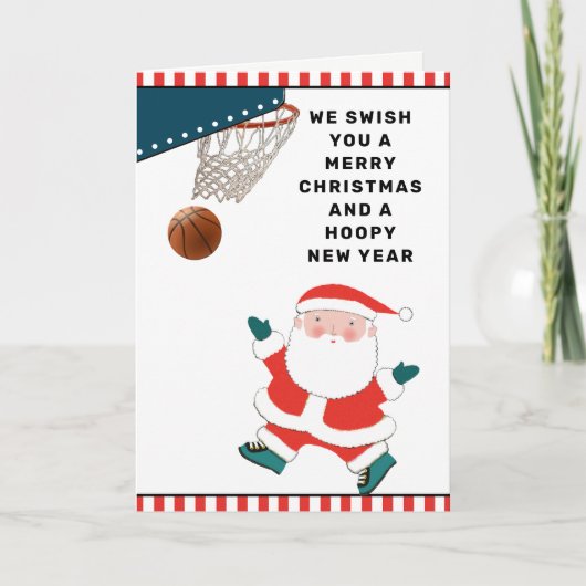 Basketbal kerstkaarten feestdagen kaart (Voorkant)