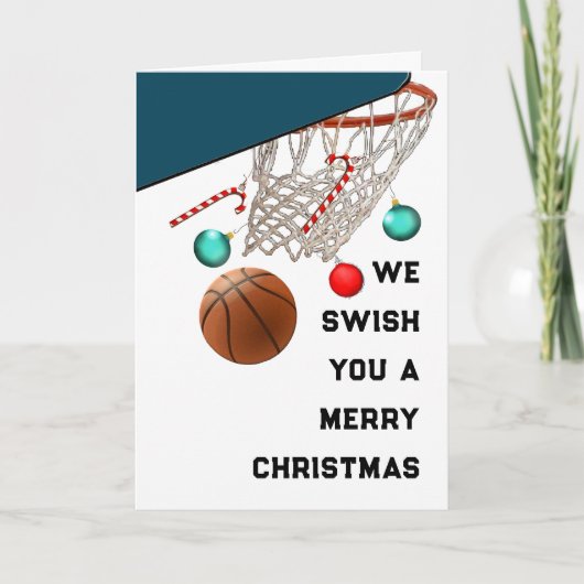 Basketbal kerstkaarten feestdagen kaart (Voorkant)