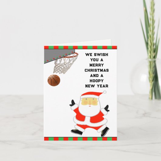 Basketbal Kerstkaarten Feestdagen Kaart (Voorkant)