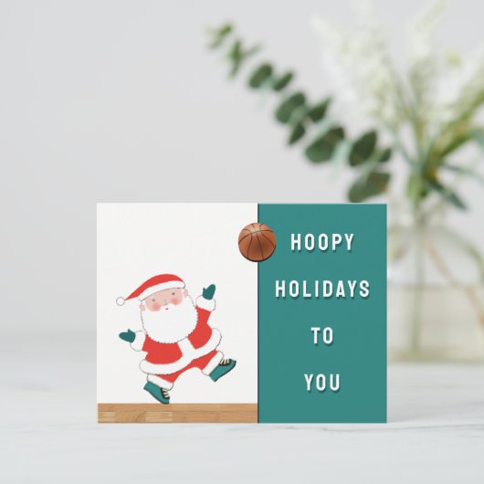 Basketbal Kerstkaarten Feestdagenkaart (Staand voorkant)