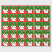Basketbal Kerstman Cadeaupapier (Vlak)