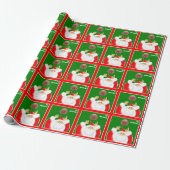 Basketbal Kerstman Cadeaupapier (Uitgerold)
