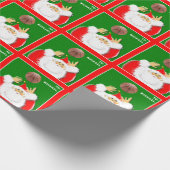 Basketbal Kerstman Cadeaupapier (Hoek)