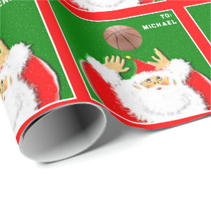 Basketbal Kerstman Cadeaupapier