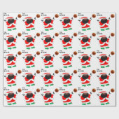 Basketbal Kerstman Cadeaupapier (Vlak)