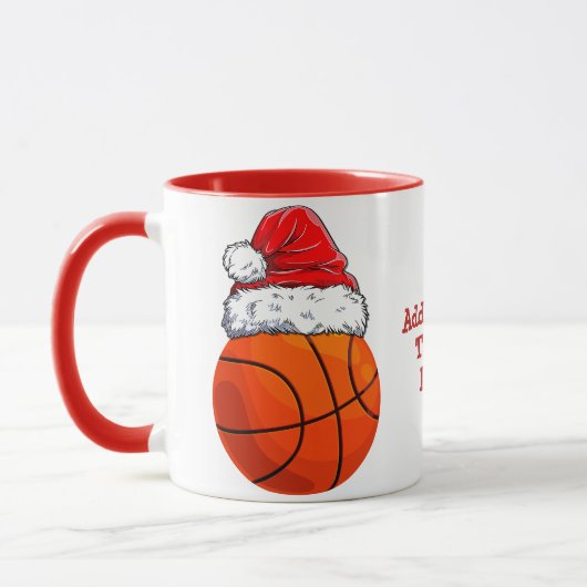 Basketbal Kerstman Muts Kerst  Kerstfeestje Mok (Links)