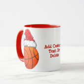 Basketbal Kerstman Muts Kerst  Kerstfeestje Mok (Voorkant links)