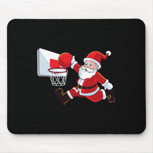 Basketbal Kerstman Sinterklaas Slam Dunk Mannen Jo Muismat (Voorkant)