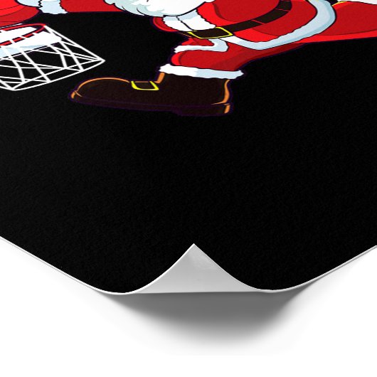 Basketbal Kerstman Sinterklaas Slam Dunk Mannen Jo Poster (Hoek)