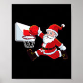 Basketbal Kerstman Sinterklaas Slam Dunk Mannen Jo Poster (Voorkant)