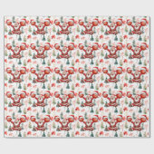 Basketbal Kerstman speelt Kerstmis Cadeaupapier (Vlak)