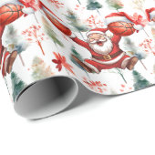 Basketbal Kerstman speelt Kerstmis Cadeaupapier (Rol Hoek)