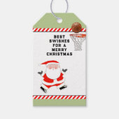 Basketbal Kerstmis Cadeaulabel (Voorkant)