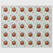 Basketbal Kerstmis Cadeaupapier (Vlak)