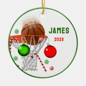 Basketbal Kerstmis Collectible Keramisch Ornament (Voorkant)