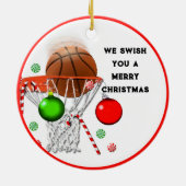 Basketbal Kerstmis Collectible Keramisch Ornament (Achterkant)