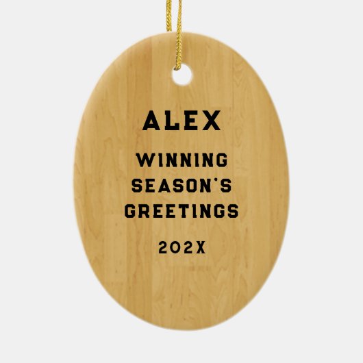 Basketbal Kerstmis Collectible Keramisch Ornament (Achterkant)