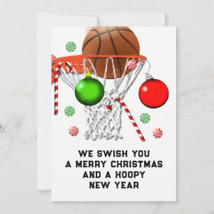 Basketbal Kerstmis Feestdagenkaart