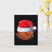 Basketbal Kerstmis Jongen Kleding Kaart (Gele Bloem)