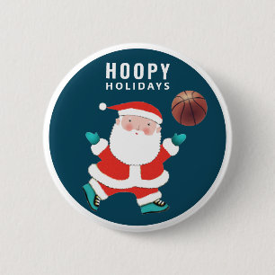 Basketbal Kerstmis Kousen Stuffer Ronde Button 5,7 Cm