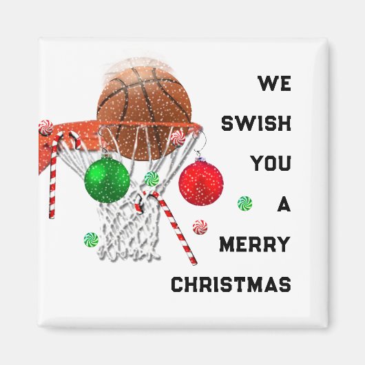Basketbal Kerstmis Magneet (Voorkant)