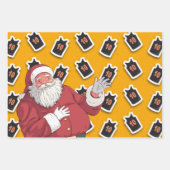 Basketbal Kerstmis met Sinterklaas en bal Inpakpapier Vel (Voorkant 2)