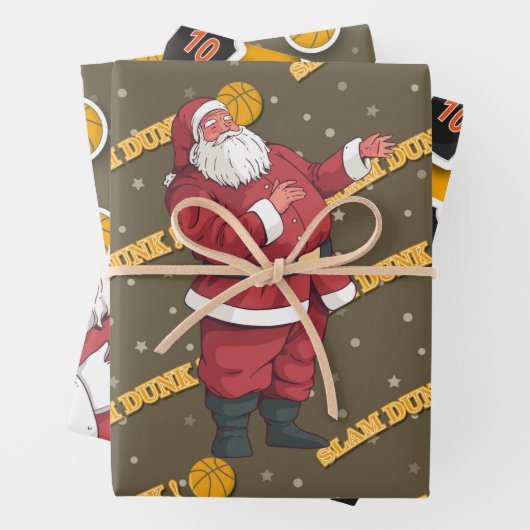 Basketbal Kerstmis met Sinterklaas en bal Inpakpapier Vel (In situ)