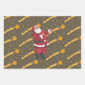 Basketbal Kerstmis met Sinterklaas en bal Inpakpapier Vel (Voorkant)