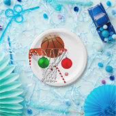 Basketbal Kerstmis Papieren Bordje (Feest)