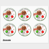 Basketbal Kerstmis Ronde Sticker (Vel)